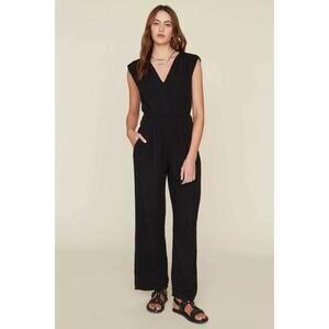 Xirena Nell Jumpsuit in Black 100% Cotton Size X-Small Quiet Luxury Gently Used